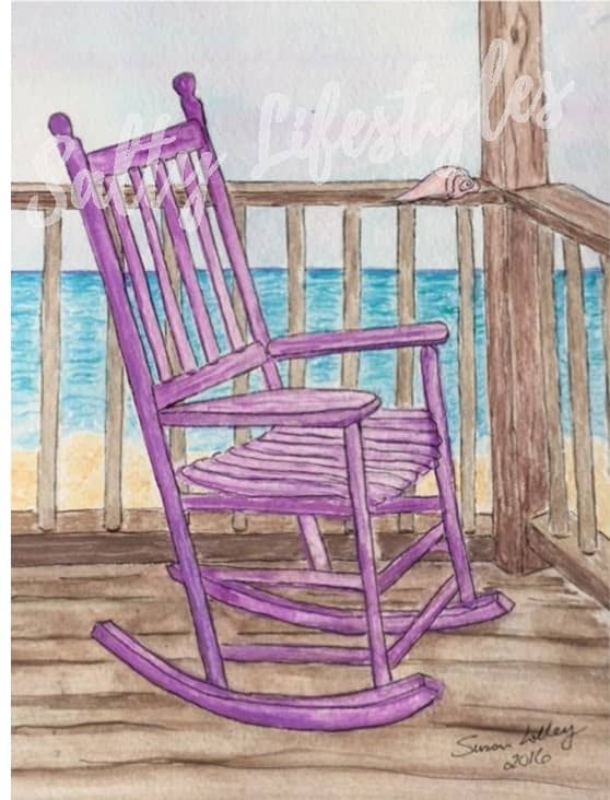 Purple Beach Rocking Chair